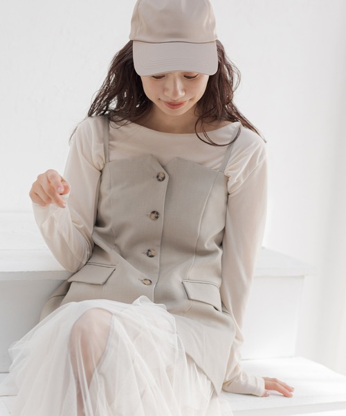 セットアップ着用可・フロントボタンビスチェ 291379（その他トップス）｜mysty woman（ミスティウーマン）