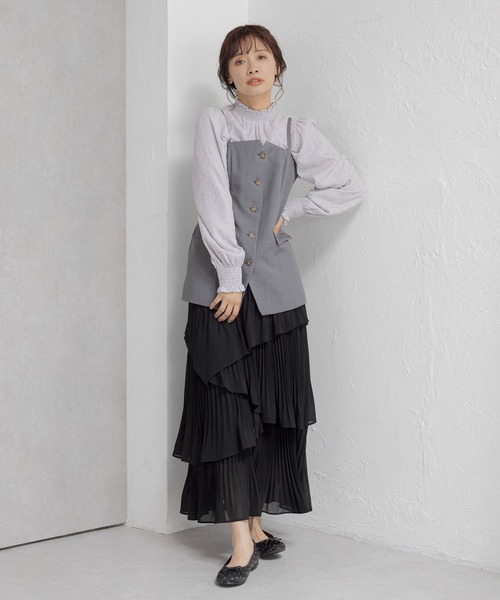 セットアップ着用可・フロントボタンビスチェ 291379（その他トップス）｜mysty woman（ミスティウーマン）