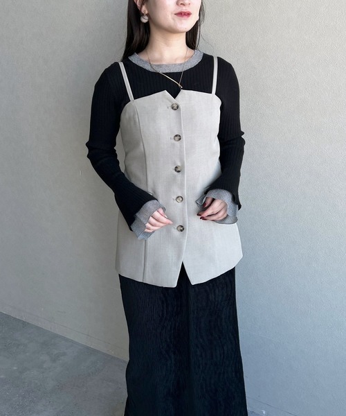 セットアップ着用可・フロントボタンビスチェ 291379（その他トップス）｜mysty woman（ミスティウーマン）