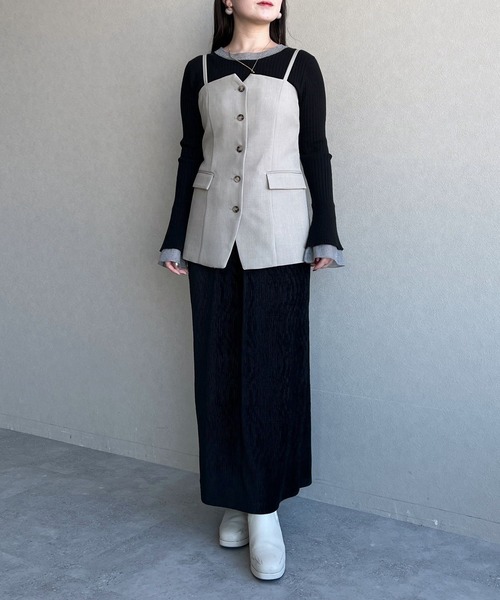 セットアップ着用可・フロントボタンビスチェ 291379（その他トップス）｜mysty woman（ミスティウーマン）