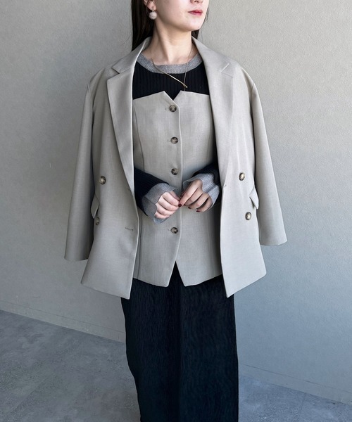 セットアップ着用可・フロントボタンビスチェ 291379（その他トップス）｜mysty woman（ミスティウーマン）