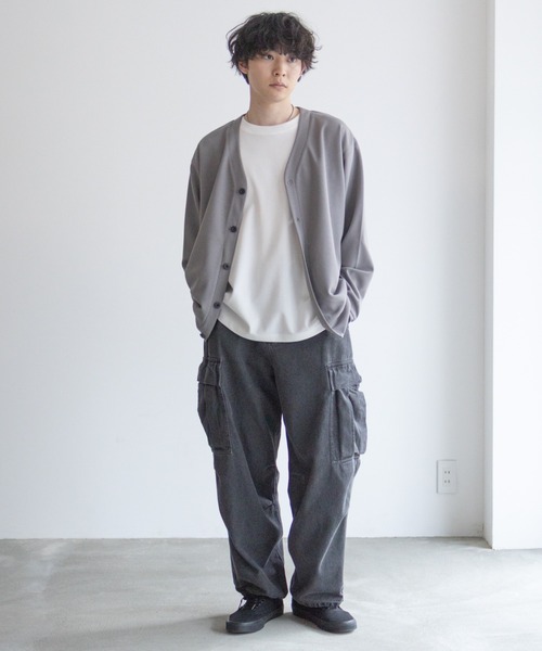 NAVY（ネイビー）の「着回しの効くジョーゼットカーディガン【UVカット・ドライ・イージーケア・軽量】（カーディガン/ボレロ・メンズ・グレイッシュベージュ/ブラック/ネイビー・M/XL/L/XXL/S）」の20枚目の写真