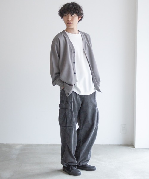 NAVY（ネイビー）の「着回しの効くジョーゼットカーディガン【UVカット・ドライ・イージーケア・軽量】（カーディガン/ボレロ・メンズ・グレイッシュベージュ/ブラック/ネイビー・M/XL/L/XXL/S）」の19枚目の写真