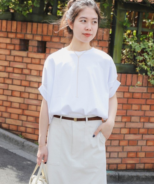 B:MING by BEAMS(ビーミングバイビームス)の「シルケット フォルム プルオーバー(Tシャツ/カットソー・レディース・オフホワイト/ブラック/ブラウン系その他3/ネイビー・ONE SIZE)」の2枚目の写真