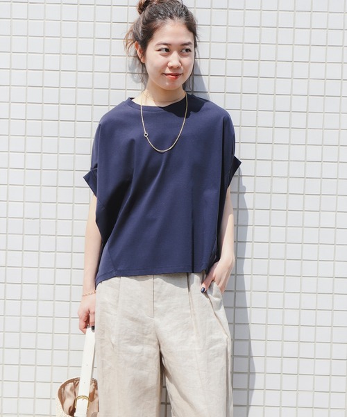 B:MING by BEAMS(ビーミングバイビームス)の「シルケット フォルム プルオーバー(Tシャツ/カットソー・レディース・オフホワイト/ブラック/ブラウン系その他3/ネイビー・ONE SIZE)」の6枚目の写真