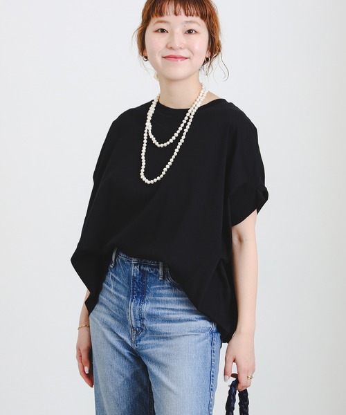 B:MING by BEAMS(ビーミングバイビームス)の「シルケット フォルム プルオーバー(Tシャツ/カットソー・レディース・オフホワイト/ブラック/ブラウン系その他3/ネイビー・ONE SIZE)」の13枚目の写真