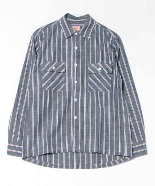 BIG MIKE(ビッグマイク)の「BIG MIKE ビックマイク / ストライプ 長袖シャンブレーシャツ /// 102515301(シャツ/ブラウス・メンズ・ネイビー/ホワイト・MEDIUM/LARGE/X-LARGE)」の15枚目の写真