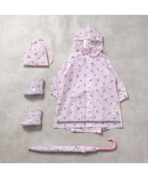 apres les cours（アプレレクール）の「【柄おそろい】レインシューズ（りぼん・花・さくらんぼ・恐竜）（レインシューズ・キッズ・ピンク/ラベンダー/アイボリー/サックスブルー・14/15 /16/17/18/19）」の9枚目の写真