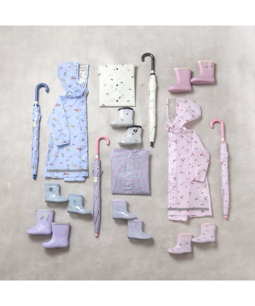 apres les cours（アプレレクール）の「【柄おそろい】レインシューズ（りぼん・花・さくらんぼ・恐竜）（レインシューズ・キッズ・ピンク/ラベンダー/アイボリー/サックスブルー・14/15 /16/17/18/19）」の11枚目の写真