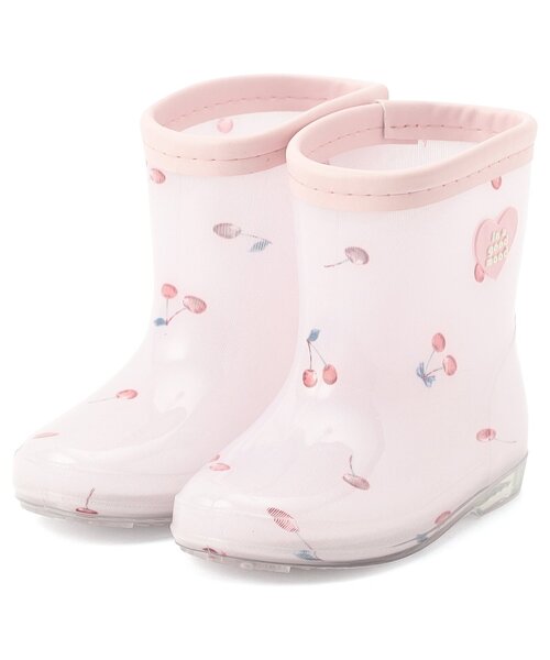 apres les cours（アプレレクール）の「【柄おそろい】レインシューズ（りぼん・花・さくらんぼ・恐竜）（レインシューズ・キッズ・ピンク/ラベンダー/アイボリー/サックスブルー・14/15 /16/17/18/19）」の20枚目の写真