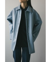 ステンカラーフェイクレザージャケット