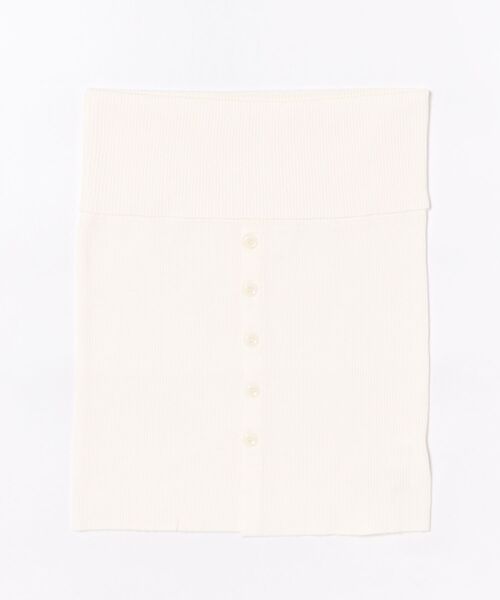 SUWDEE(スーディー)の「button rib knit bustier(チューブトップ・レディース・ブラック/グレー/ホワイト・FREE)」の2枚目の写真