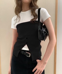 button rib knit bustier