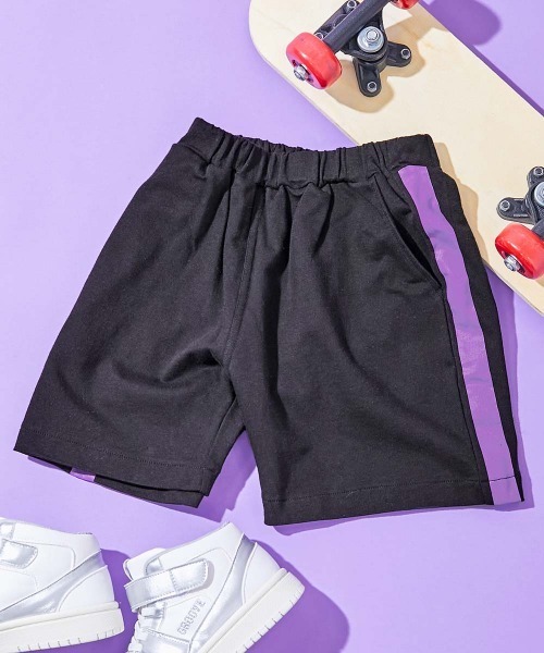 devirock（デビロック）の「デザインいろいろ 無地ワンポイント＆総柄 ミニ裏毛ハーフパンツ（その他パンツ・キッズ・ブルー系1/ホワイト系1/ブラック系4/ブラック系2/ベージュ系3/ベージュ系1/グリーン系1/ブルー系2/ベージュ系4/グリーン系2/ブラック系3/ブラック系1/ベージュ系2/ネイビー系1・110cm/100cm/160cm/150cm/140cm/130cm/120cm）」の4枚目の写真