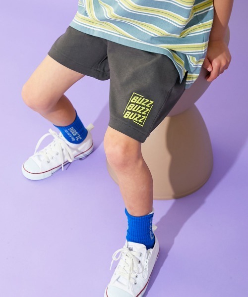 devirock（デビロック）の「デザインいろいろ 無地ワンポイント＆総柄 ミニ裏毛ハーフパンツ（その他パンツ・キッズ・ブルー系1/ホワイト系1/ブラック系4/ブラック系2/ベージュ系3/ベージュ系1/グリーン系1/ブルー系2/ベージュ系4/グリーン系2/ブラック系3/ブラック系1/ベージュ系2/ネイビー系1・110cm/100cm/160cm/150cm/140cm/130cm/120cm）」の6枚目の写真