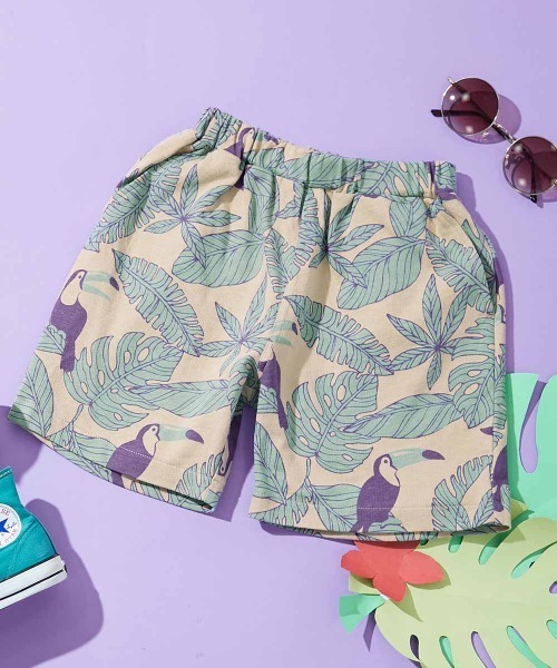 devirock（デビロック）の「デザインいろいろ 無地ワンポイント＆総柄 ミニ裏毛ハーフパンツ（その他パンツ・キッズ・ブルー系1/ホワイト系1/ブラック系4/ブラック系2/ベージュ系3/ベージュ系1/グリーン系1/ブルー系2/ベージュ系4/グリーン系2/ブラック系3/ブラック系1/ベージュ系2/ネイビー系1・110cm/100cm/160cm/150cm/140cm/130cm/120cm）」の8枚目の写真