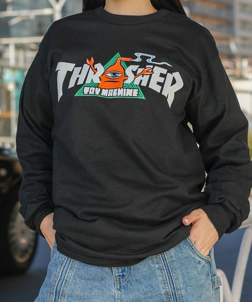 THRASHER(スラッシャー)の「TOY MACHINE VORTEX L/S T-SHIRTS/スラッシャーボックスシルエット前面プリント長袖Tシャツ(Tシャツ/カットソー・メンズ・ブラック・X-LARGE/LARGE/MEDIUM)」の2枚目の写真