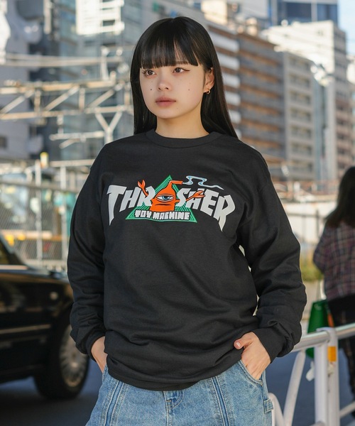 THRASHER(スラッシャー)の「TOY MACHINE VORTEX L/S T-SHIRTS/スラッシャーボックスシルエット前面プリント長袖Tシャツ(Tシャツ/カットソー・メンズ・ブラック・X-LARGE/LARGE/MEDIUM)」の6枚目の写真