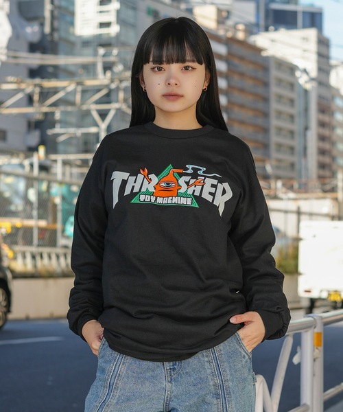 THRASHER(スラッシャー)の「TOY MACHINE VORTEX L/S T-SHIRTS/スラッシャーボックスシルエット前面プリント長袖Tシャツ(Tシャツ/カットソー・メンズ・ブラック・X-LARGE/LARGE/MEDIUM)」の5枚目の写真