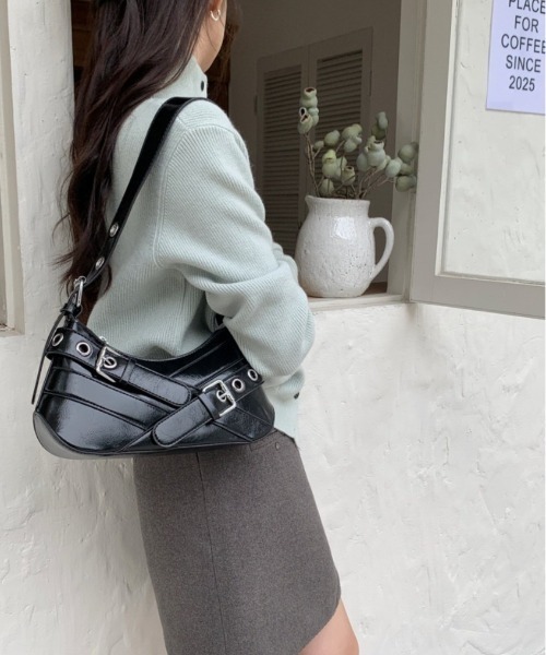 セール】Cross Belt Design Shoulder Bag / フェイクレザー クロス