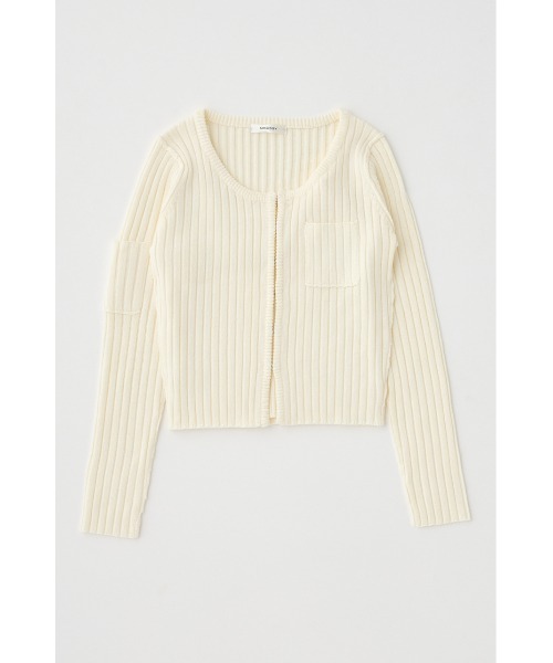 MOUSSY（マウジー）の「RIB KNIT カーディガン & タンクトップ（カーディガン/ボレロ・レディース・ライトブラック/ライトカーキ/アイボリー・FREE）」の10枚目の写真