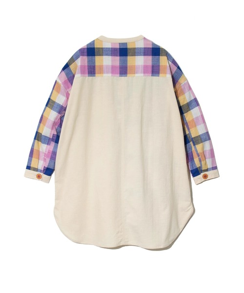 go slow caravan（ゴースローキャラバン）の「ビッグチェック切替クルーJK W（シャツ/ブラウス・レディース・セージグリーン/ナチュラル/ネイビー・FREE）」の13枚目の写真