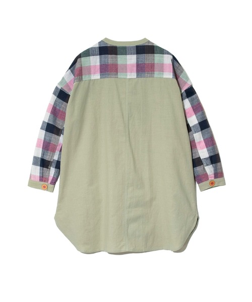 go slow caravan（ゴースローキャラバン）の「ビッグチェック切替クルーJK W（シャツ/ブラウス・レディース・セージグリーン/ナチュラル/ネイビー・FREE）」の15枚目の写真