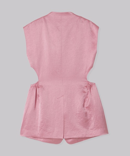 THINGS THAT MATTER(シングス ザット マター)の「TRIACETATE LINEN JACKET GILET / トリアセテートリネンジャケットジレ(ベスト・レディース・ピンク/イエロー・FREE)」の11枚目の写真