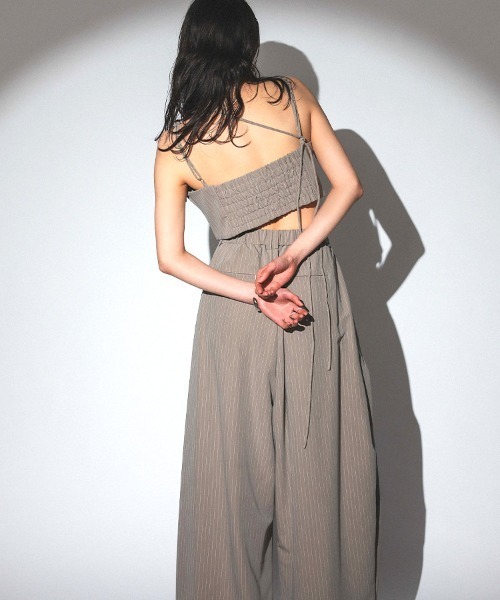 ANDRESD】pinstripe bustier wide pants dress 2点セット セレモニー 