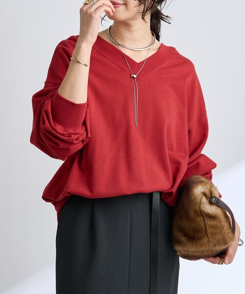 RIVE DROITE（リヴドロワ）の「【秋カラー登場】2wayスウェット（スウェット・レディース・ブラック/グレー/オフホワイト/ブラウン/レッド・FREE）」の5枚目の写真