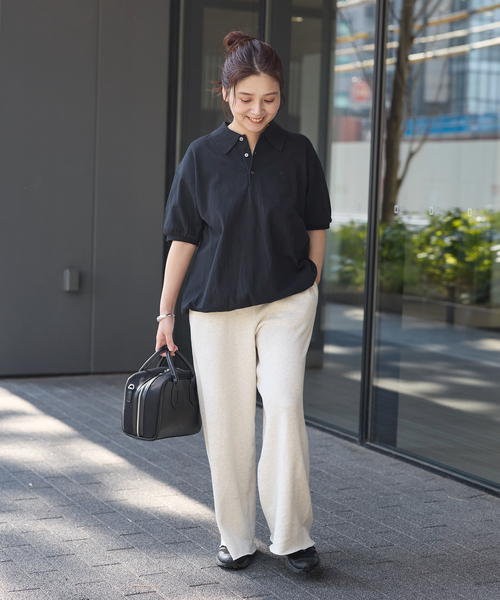 STAR&STRIPE（スターアンドストライプ）の「【STAR＆STRIPE】 オーバーFIT ポロプルオーバー（Tシャツ/カットソー・レディース・チャコールグレー/ブラック/ブラウン/ベージュ・FREE）」の11枚目の写真