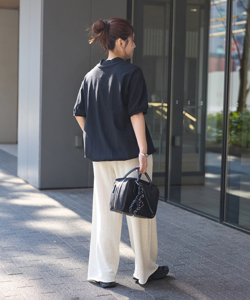 STAR&STRIPE（スターアンドストライプ）の「【STAR＆STRIPE】 オーバーFIT ポロプルオーバー（Tシャツ/カットソー・レディース・チャコールグレー/ブラック/ブラウン/ベージュ・FREE）」の16枚目の写真