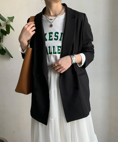 【美品】DOUDOU　エージングドビークロスダブルジャケット　ブラック セール】エージングドビークロスダブルジャケット（テーラード