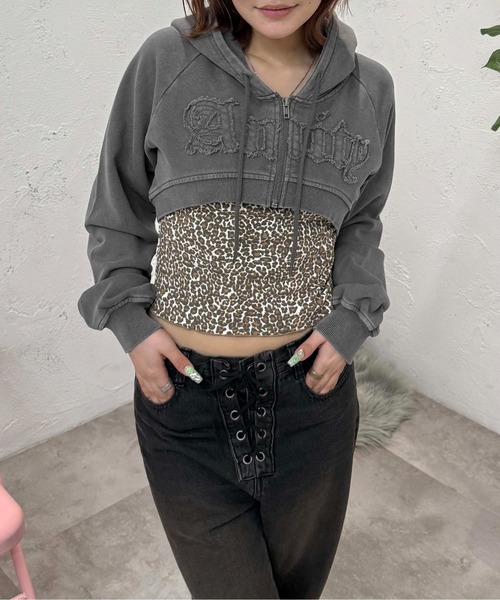 セール】ピグメントショートパーカー（パーカー）｜sedacle girl