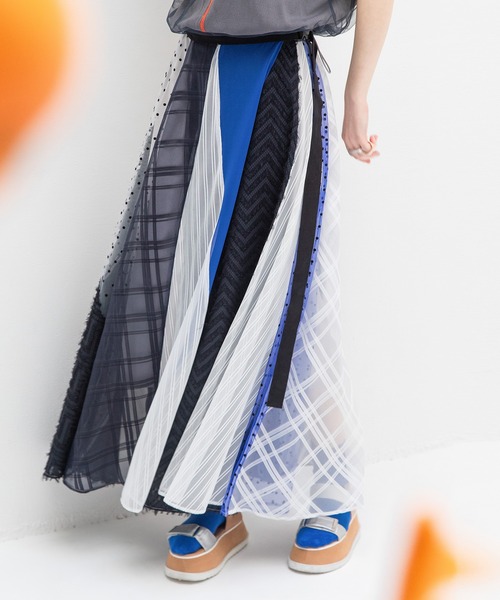 シアーコンビネーションラップスカート（スカート）｜AULA AILA  