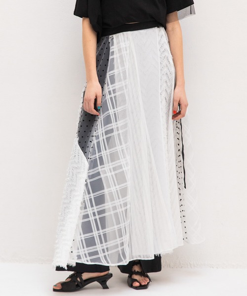 AULA AILA シアーコンビネーションラップスカート SHEER COMBINATION WRAP SKIRT — aulaaila