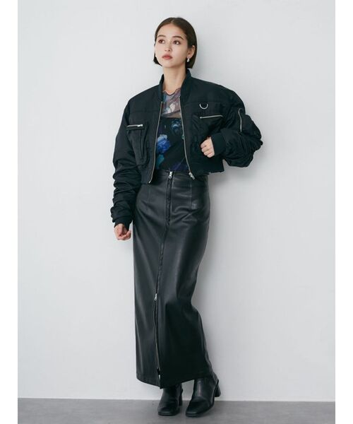 マルチウェイナローフェイクレザースカート（スカート）｜MURUA