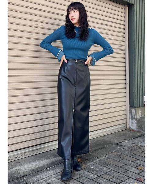 muu セール】ヴィンテージライクフェイクレザーミニスカート（スカート