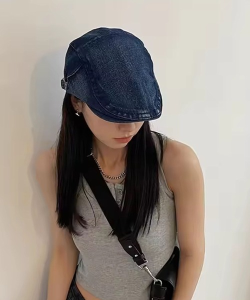 Port（ポート）の「【 antique andico / アンティーク アンディコ 】 ウォッシュド デニム ハンチング ＃ _（ハンチング/ベレー帽・レディース・ネイビー/ブラック/ライトブルー・FREE）」の14枚目の写真