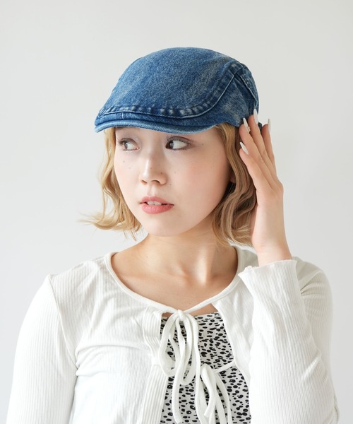 Port（ポート）の「【 antique andico / アンティーク アンディコ 】 ウォッシュド デニム ハンチング ＃ _（ハンチング/ベレー帽・レディース・ネイビー/ブラック/ライトブルー・FREE）」の17枚目の写真