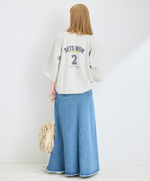 Healthknit(ヘルスニット)の「Healthknit/ヘルスニット 別注 プリントロゴスウェット(Tシャツ/カットソー・レディース・ライトグレー/グレー/チャコールグレー・FREE)」の6枚目の写真