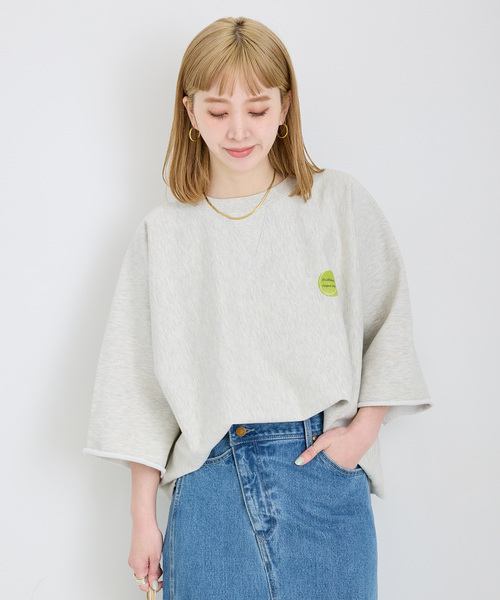 Healthknit(ヘルスニット)の「Healthknit/ヘルスニット 別注 プリントロゴスウェット(Tシャツ/カットソー・レディース・ライトグレー/グレー/チャコールグレー・FREE)」の7枚目の写真