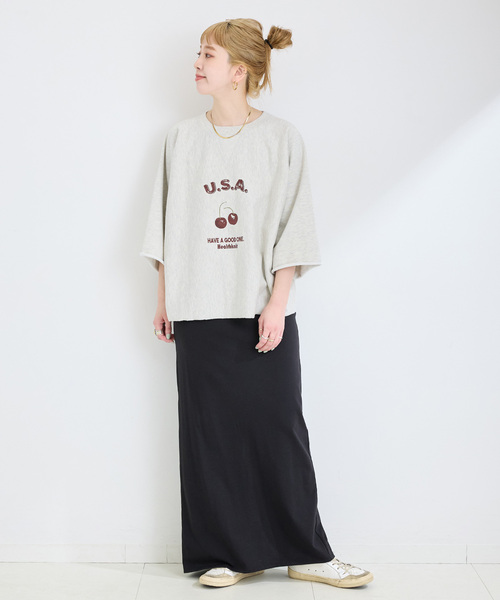 Healthknit(ヘルスニット)の「Healthknit/ヘルスニット 別注 プリントロゴスウェット(Tシャツ/カットソー・レディース・ライトグレー/グレー/チャコールグレー・FREE)」の18枚目の写真