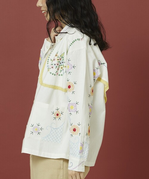 Freada(フリーダ)の「Freada/フリーダ アンブレラ ヨーク 刺繍 シャツジャケット(シャツ/ブラウス・レディース・ブルー/ナチュラル・ONE SIZE)」の22枚目の写真