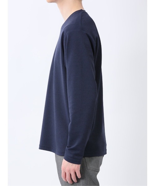NOTA BENE(ノータベネ)の「【ウォッシャブル】ノータベネ/NOTABENE メランジ鹿の子 Vネック長袖Tシャツ(Tシャツ/カットソー・メンズ・グレー系その他2/ネイビー・MEDIUM/LARGE/X-LARGE)」の5枚目の写真