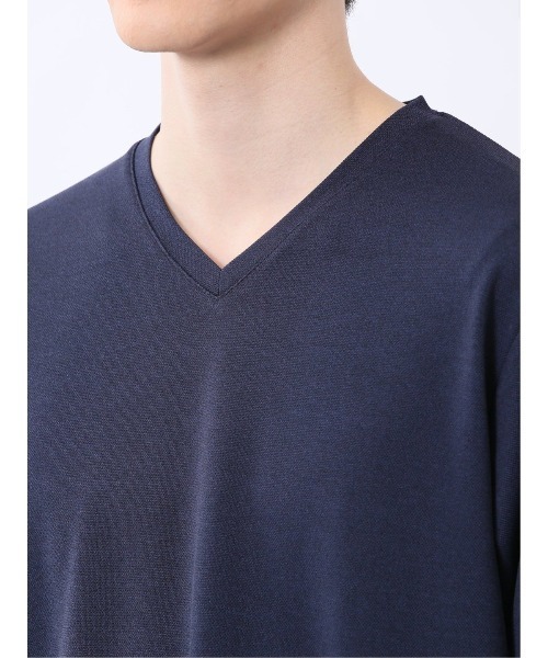 NOTA BENE(ノータベネ)の「【ウォッシャブル】ノータベネ/NOTABENE メランジ鹿の子 Vネック長袖Tシャツ(Tシャツ/カットソー・メンズ・グレー系その他2/ネイビー・MEDIUM/LARGE/X-LARGE)」の7枚目の写真