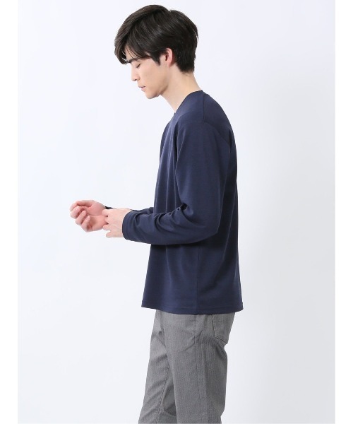 NOTA BENE(ノータベネ)の「【ウォッシャブル】ノータベネ/NOTABENE メランジ鹿の子 Vネック長袖Tシャツ(Tシャツ/カットソー・メンズ・グレー系その他2/ネイビー・MEDIUM/LARGE/X-LARGE)」の9枚目の写真