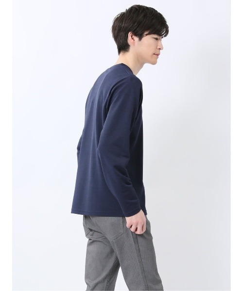 NOTA BENE(ノータベネ)の「【ウォッシャブル】ノータベネ/NOTABENE メランジ鹿の子 Vネック長袖Tシャツ(Tシャツ/カットソー・メンズ・グレー系その他2/ネイビー・MEDIUM/LARGE/X-LARGE)」の11枚目の写真