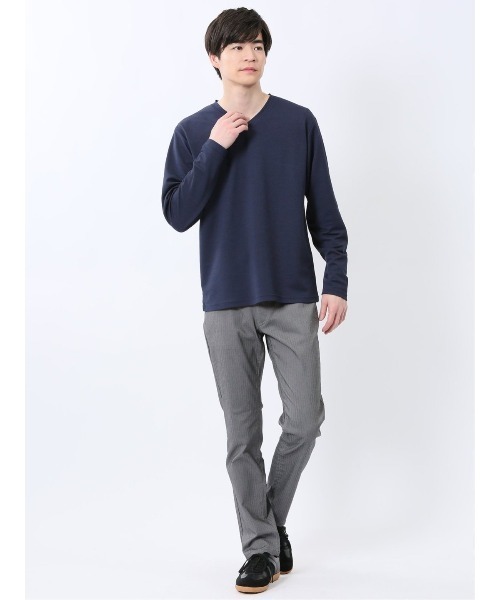 NOTA BENE(ノータベネ)の「【ウォッシャブル】ノータベネ/NOTABENE メランジ鹿の子 Vネック長袖Tシャツ(Tシャツ/カットソー・メンズ・グレー系その他2/ネイビー・MEDIUM/LARGE/X-LARGE)」の12枚目の写真