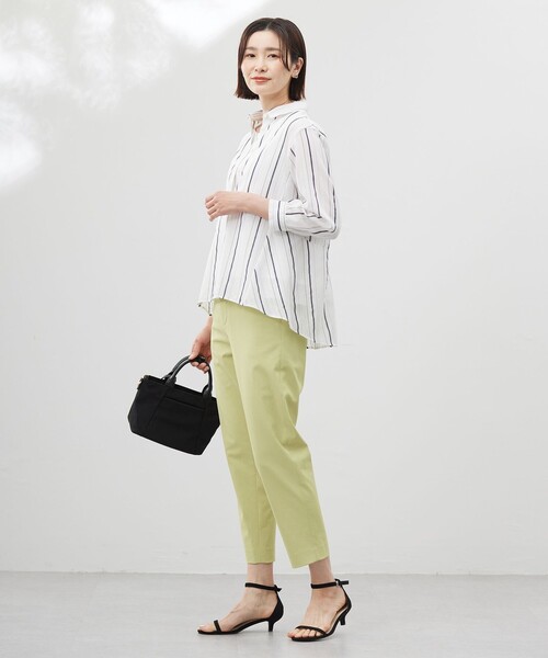 J.PRESS(ジェイプレス)の「【洗える・接触冷感・UVケア・吸水速乾・防透け】麻シェルドライ テーパード パンツ(その他パンツ・レディース・アイボリー系/カーキ系/ライトグリーン系/ネイビー系・T13/T15/T17)」の9枚目の写真